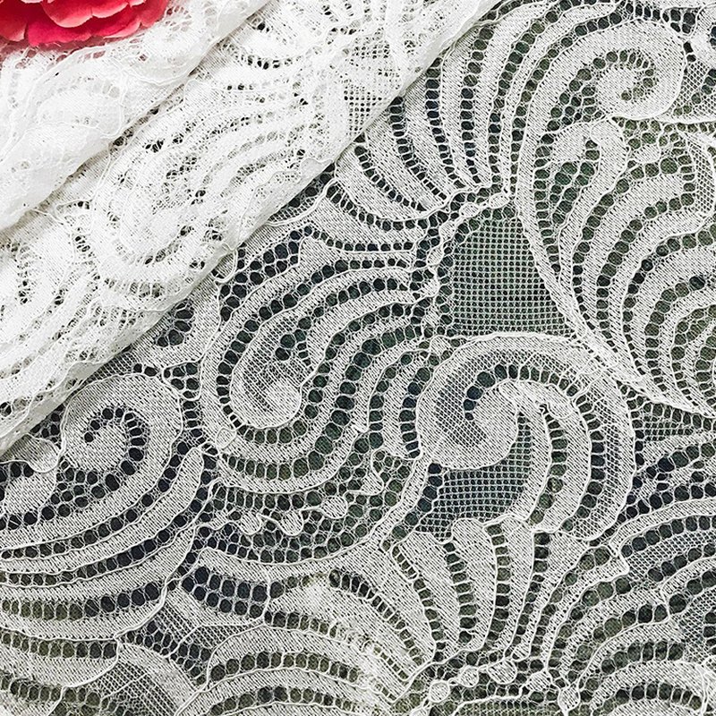 Lace Trim Wave Eyelash Nylon Lace Fabric for Bag Wholesale Supplier 4